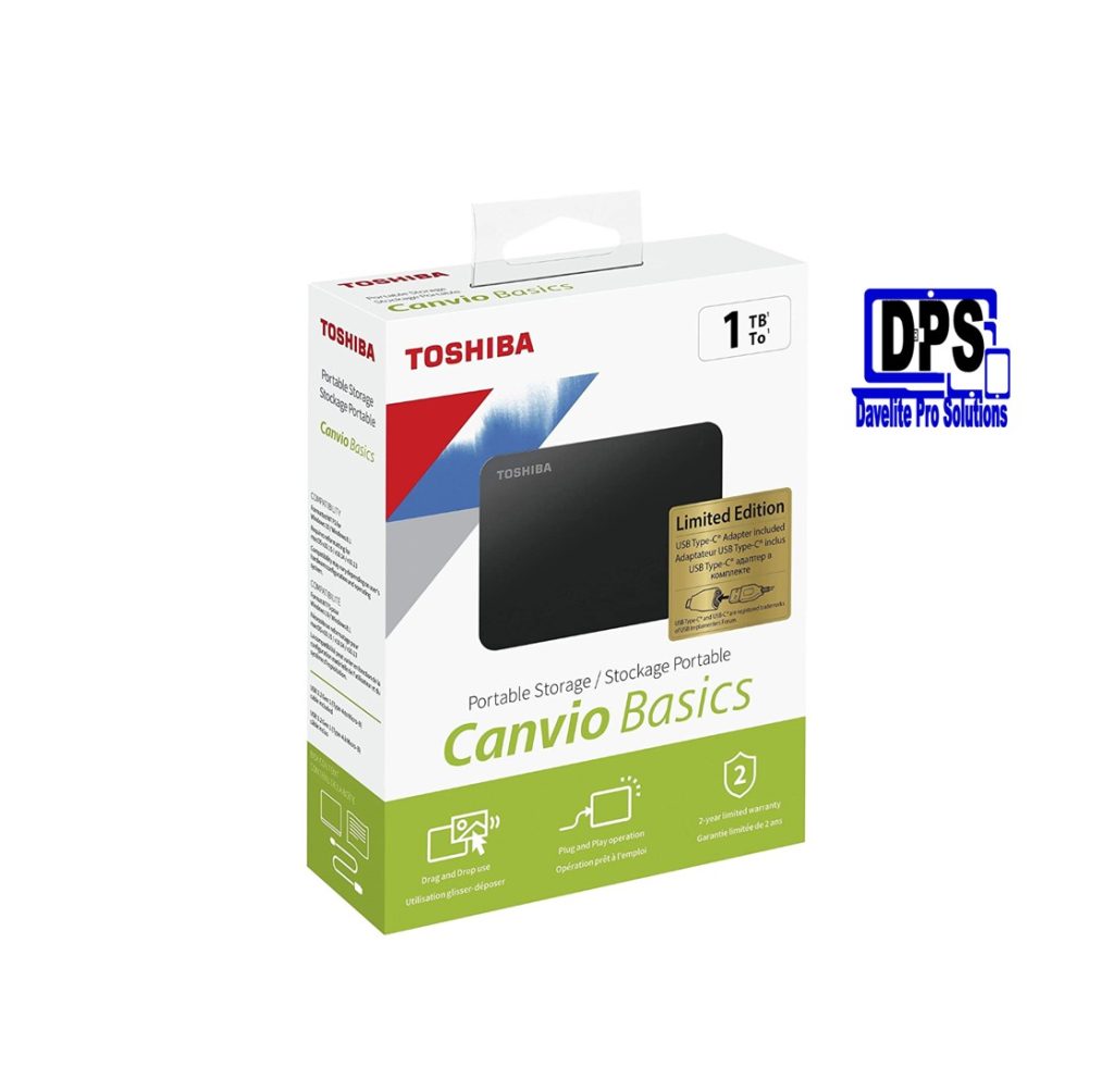 Toshiba Canvio Basics 1TB Portable External Hard Drive USB 3.0 ...