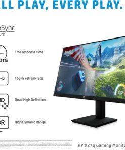 Alternative view of HP X27q 27 Inches QHD IPS HDR Gaming Monitor 1ms response 165Hz