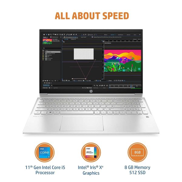HP Pavilion 15 Core i5 11th Gen 8GB RAM 256GB SSD 15.6 Inches - Image 2
