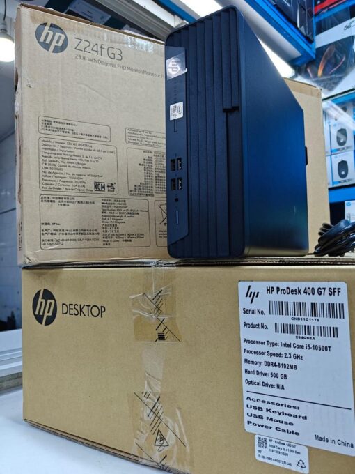 HP ProDesk 400 G7 SFF, Core i5 10th Gen, 8GB RAM, 256GB SSD + HP Z24F G3 24 Monitor - Image 2